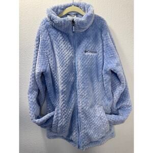Columbia Girls Youth Fireside Light Blue Fleece Jacket L 14